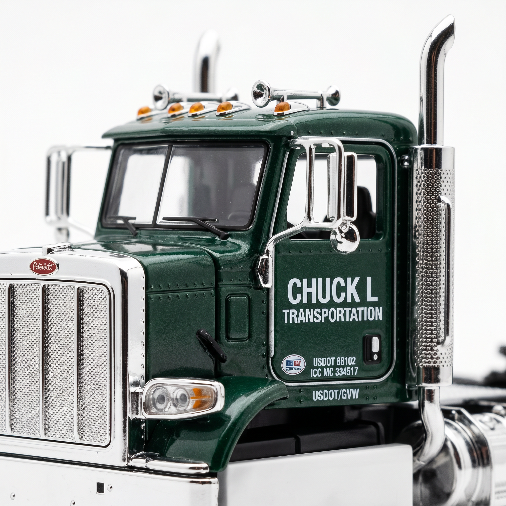 1:32 Peterbilt 389 Log Hauler Die-Cast Model — Chuck L Transportation Collector Edition