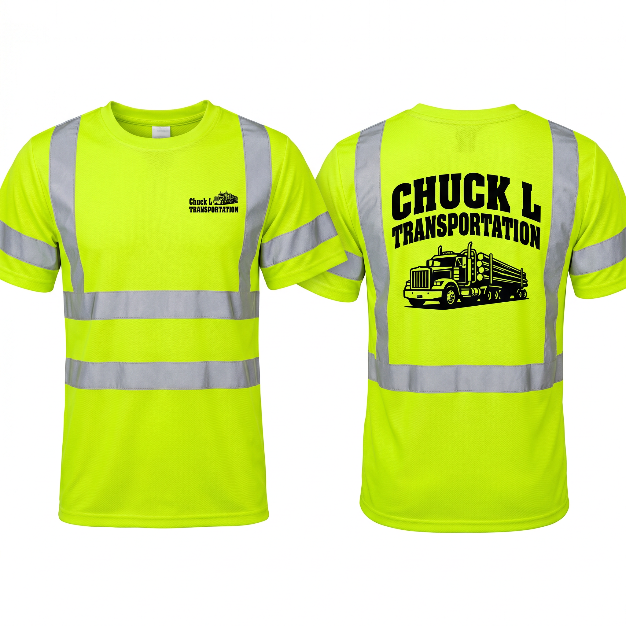 ANSI Class 2 Hi-Vis Safety T-Shirt — Chuck L Transportation Reflective Tee