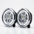 7" Round LED Headlight Pair — Peterbilt/Kenworth/Freightliner Fit