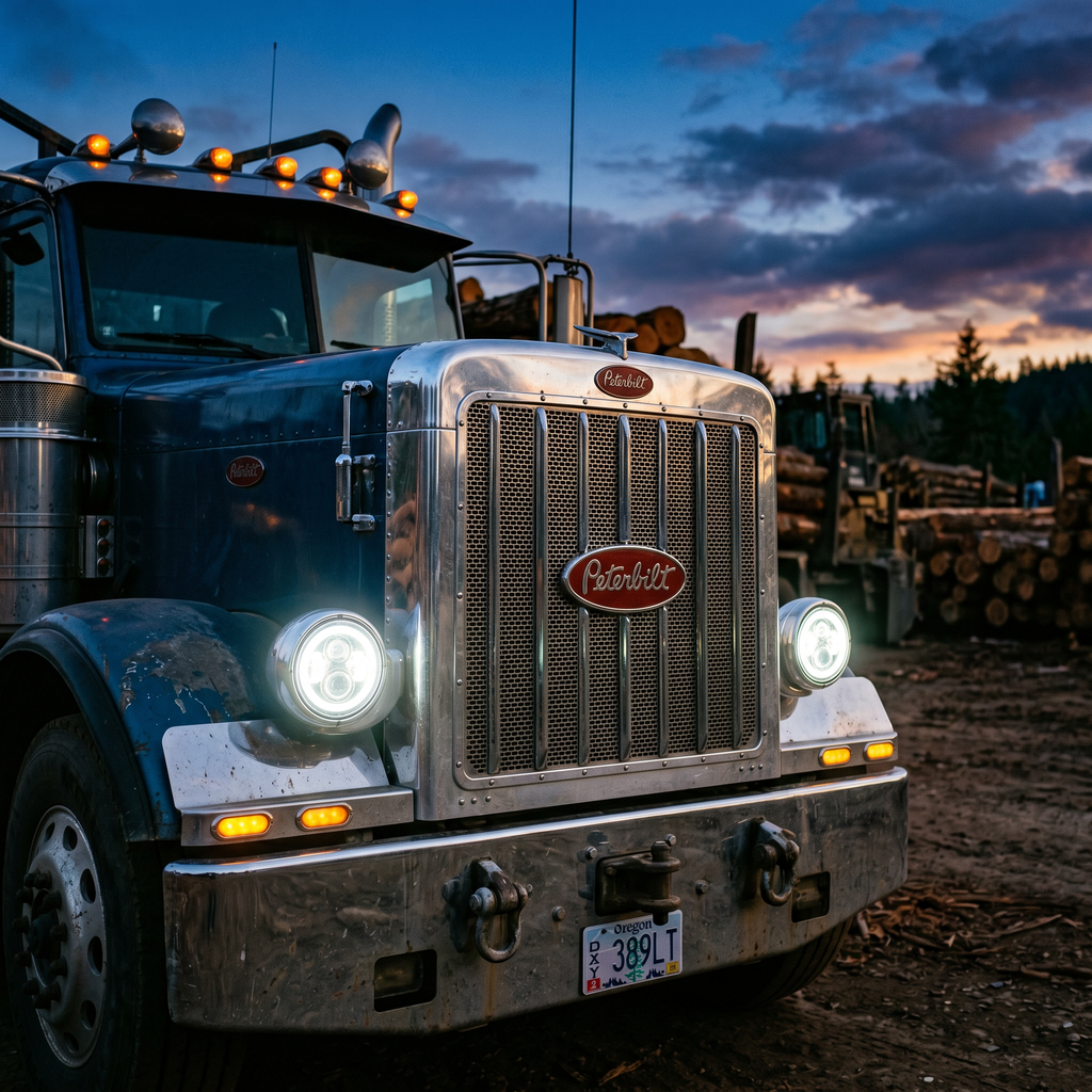 7" Round LED Headlight Pair — Peterbilt/Kenworth/Freightliner Fit