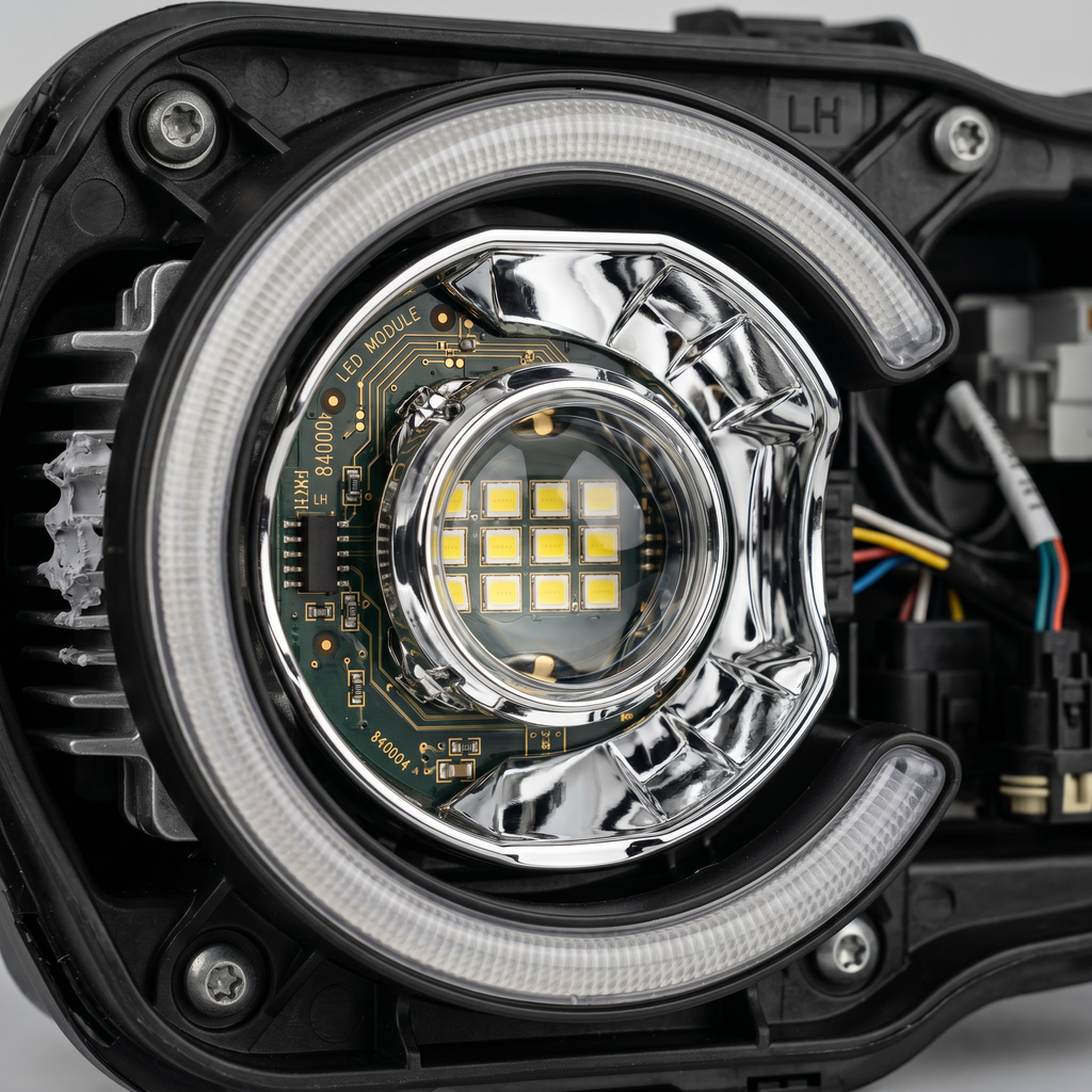 7" Round LED Headlight Pair — Peterbilt/Kenworth/Freightliner Fit