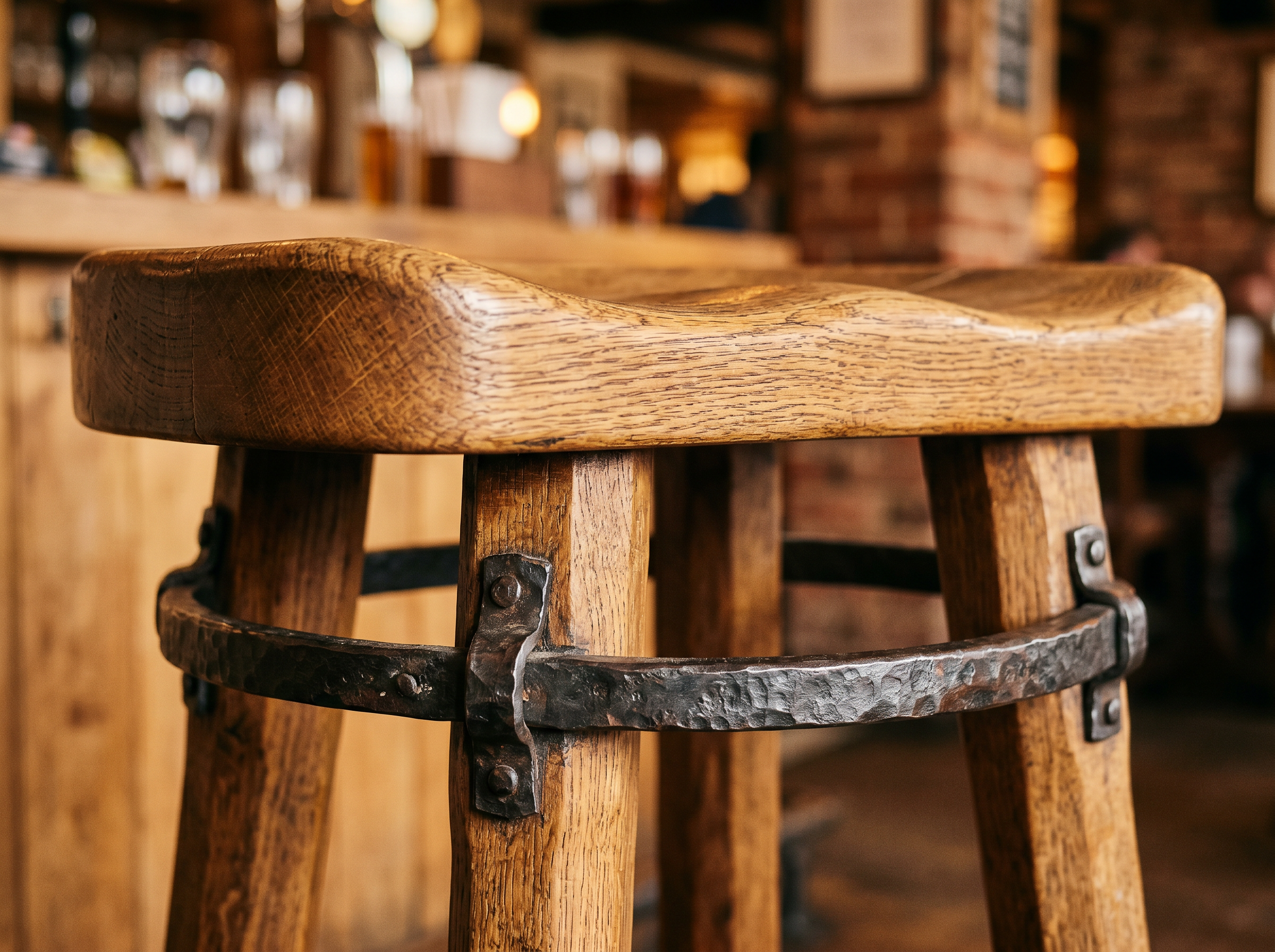 Grainger Hardwood Bar Stool Pair