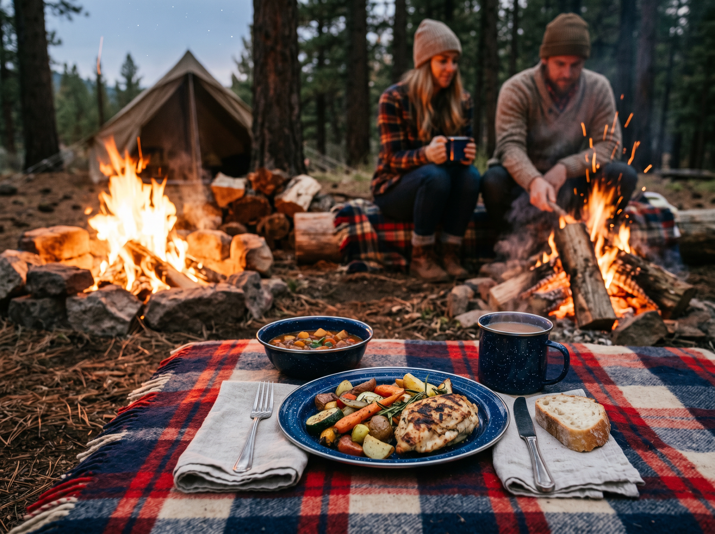 Old Glory Enamelware Dinnerware 12pc Set