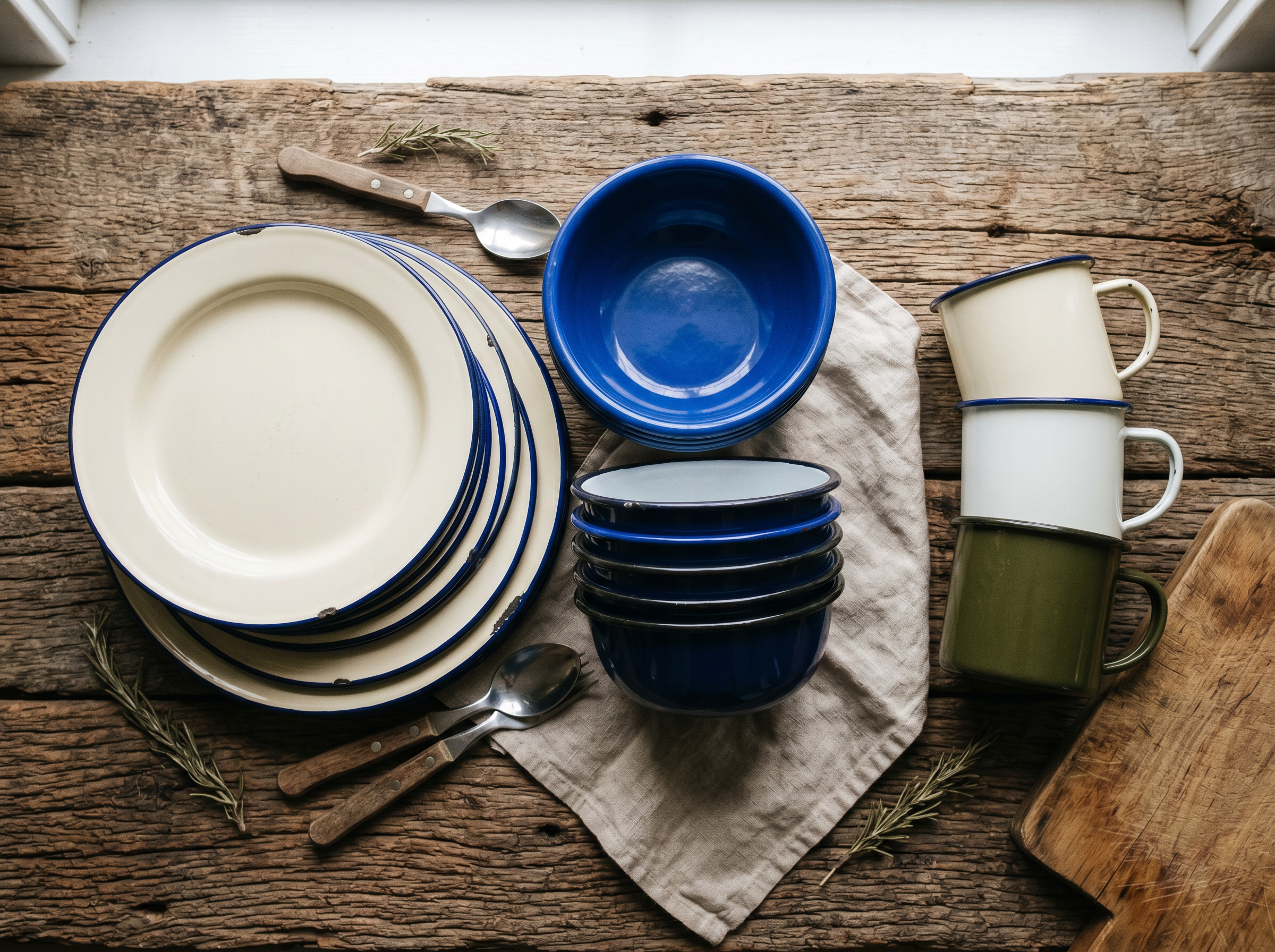 Old Glory Enamelware Dinnerware 12pc Set