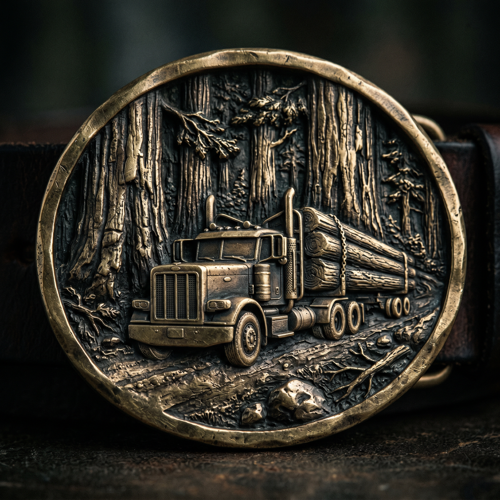 Logger's Pride Brass Belt Buckle Heritage