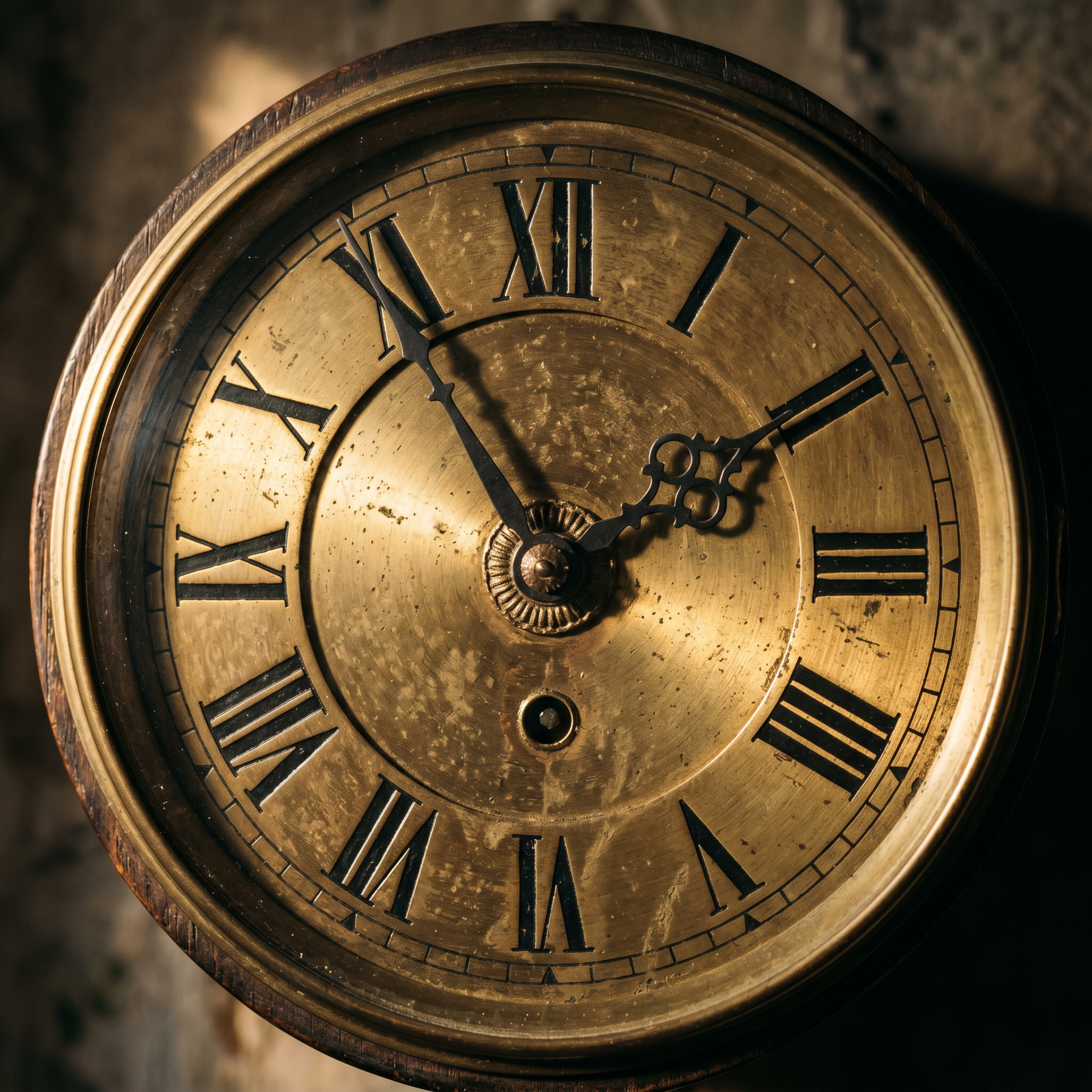 Railroad Time Brass Wall Clock 18"