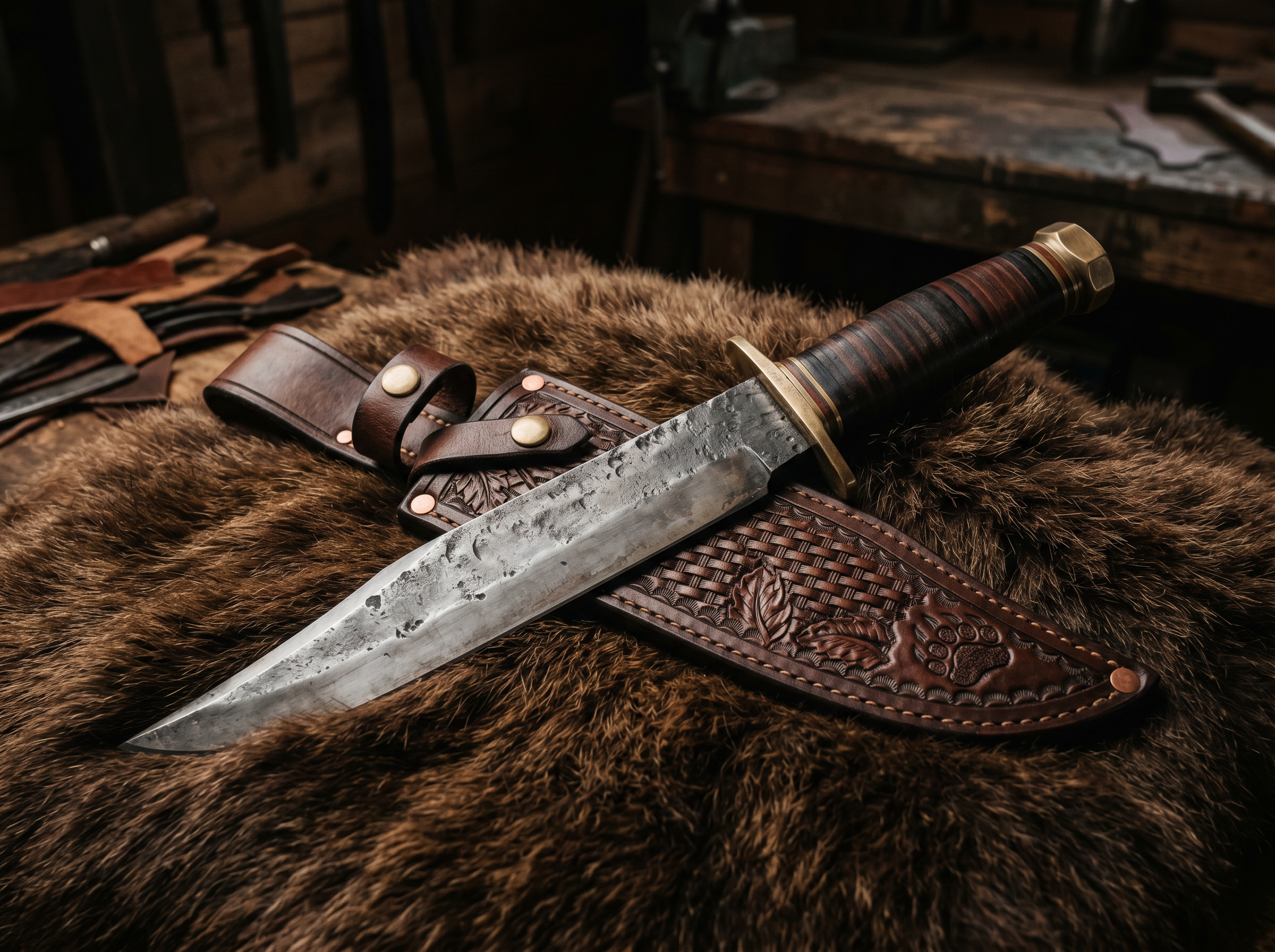 Woodsman Kodiak Bowie Knife Full Tang