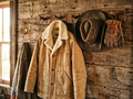 Timber Falls Shearling-Collar Canvas Ranch Coat