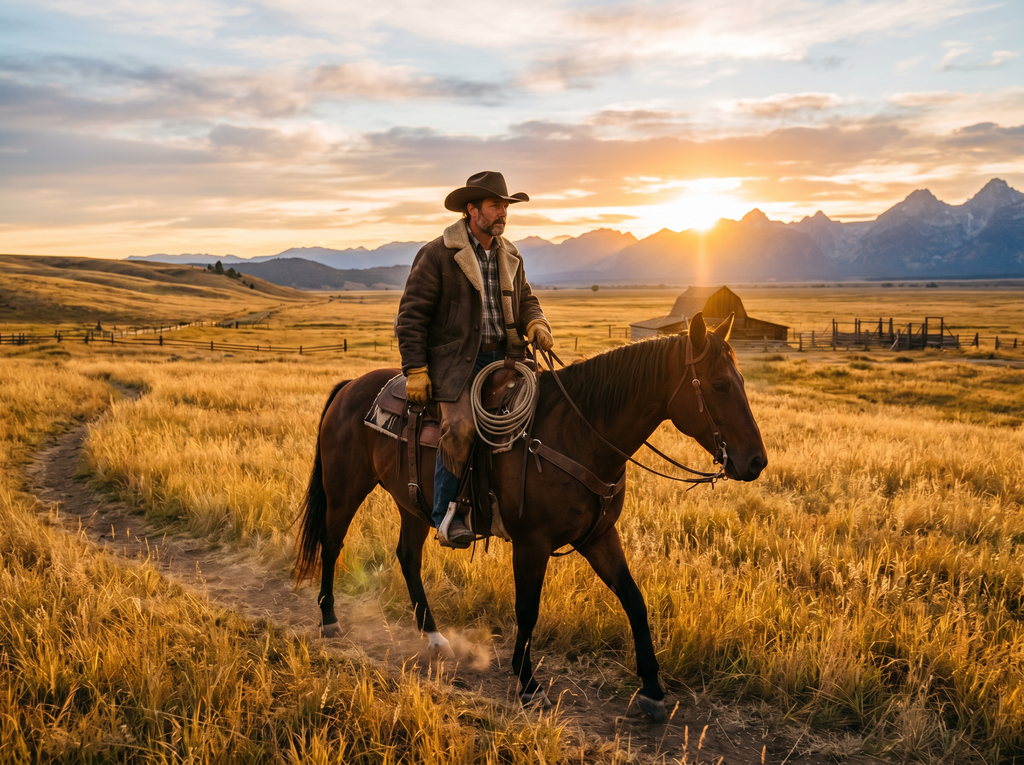 Timber Falls Shearling-Collar Canvas Ranch Coat