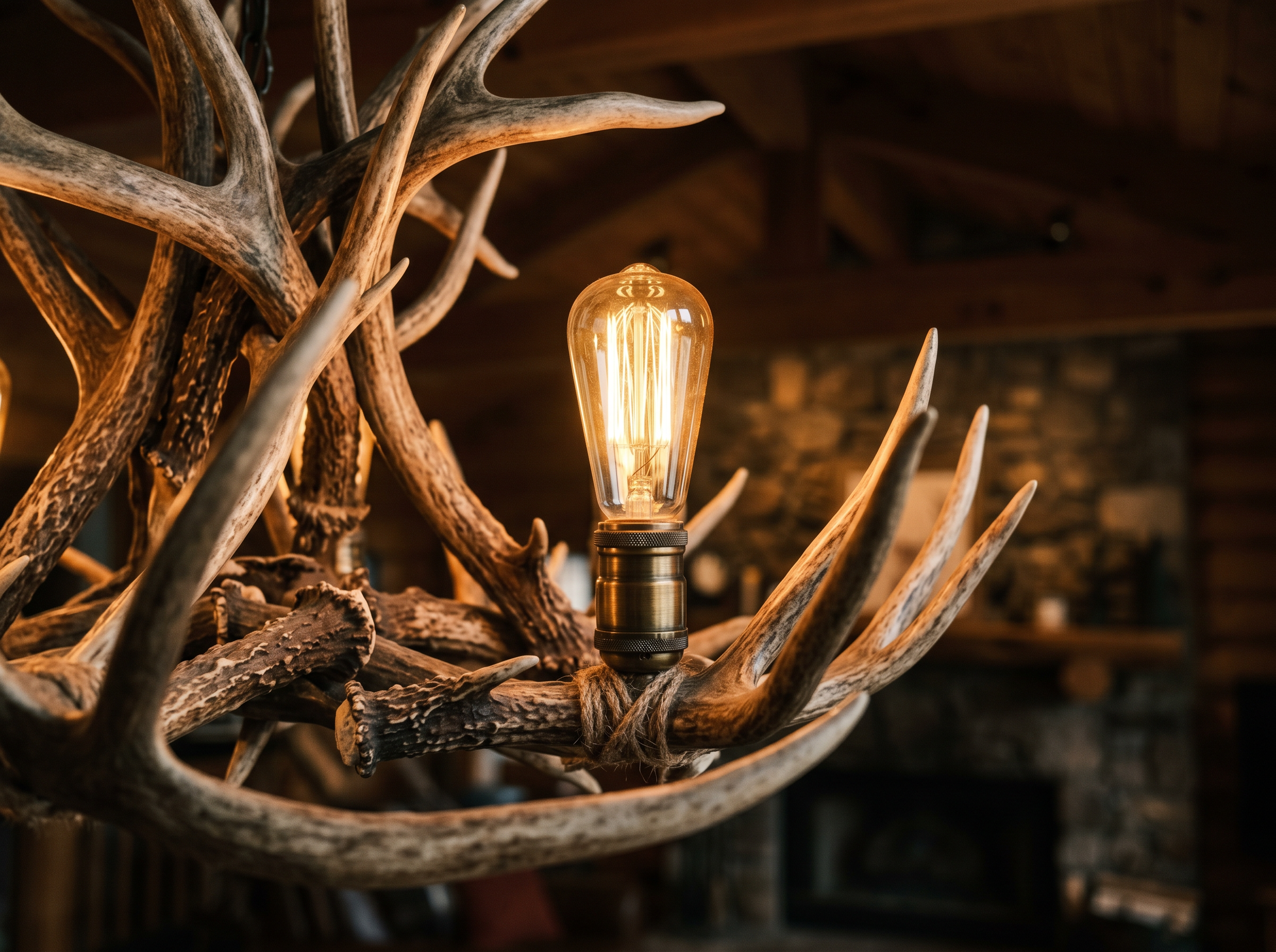 Wilderness Taxidermy Antler Chandelier 36"