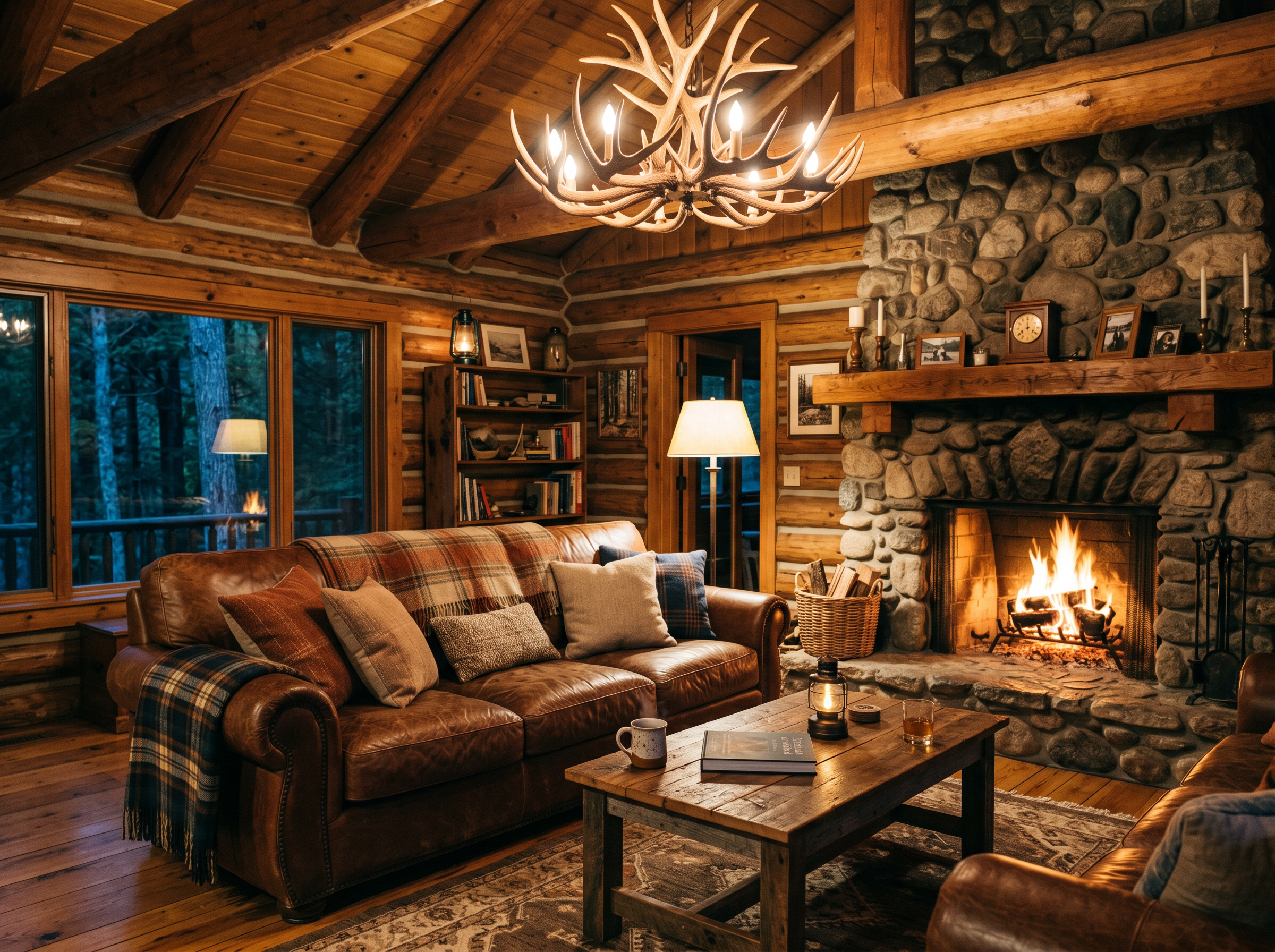 Black Bear Trading Post Leather Sofa 88"