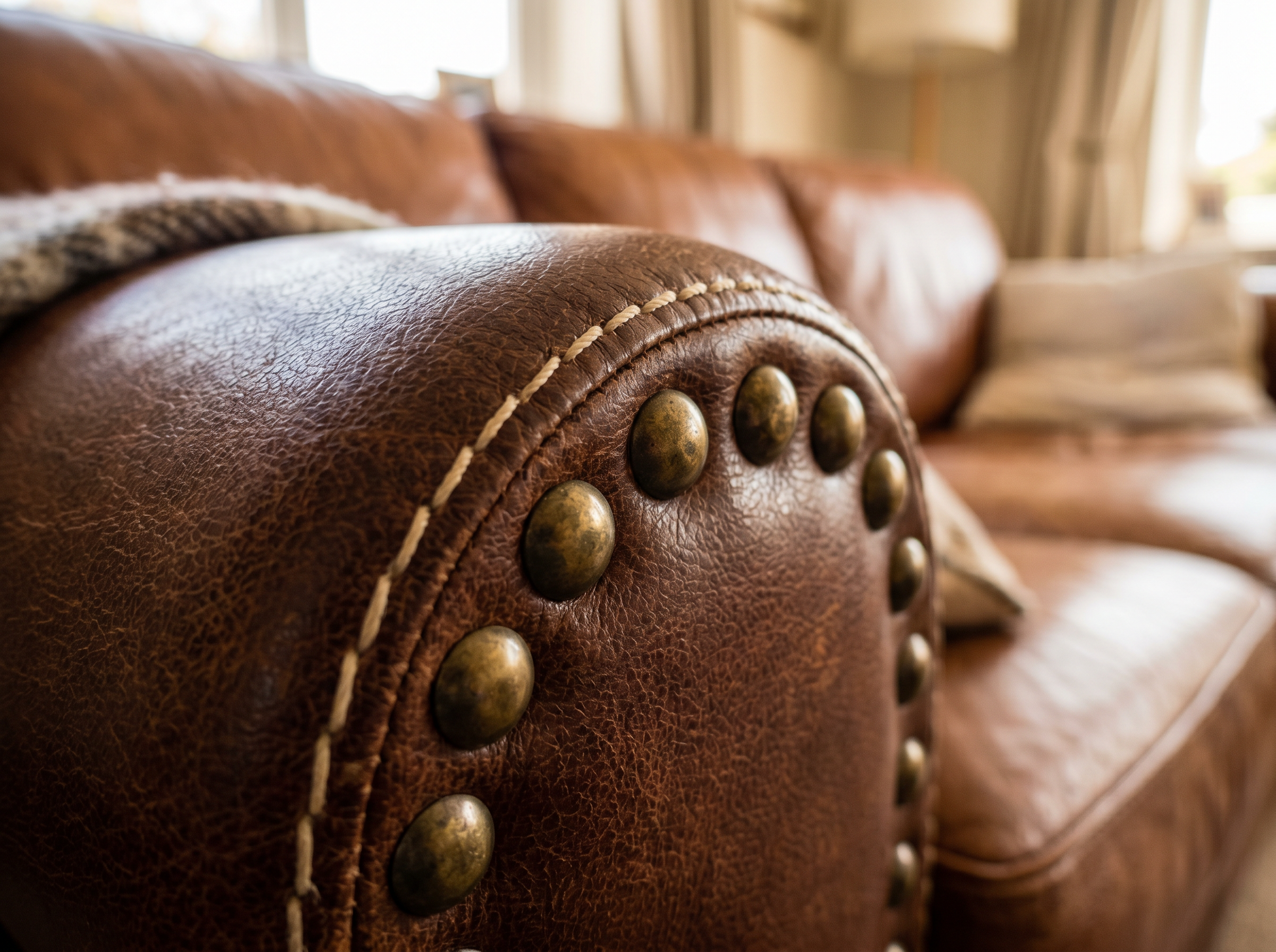 Black Bear Trading Post Leather Sofa 88"