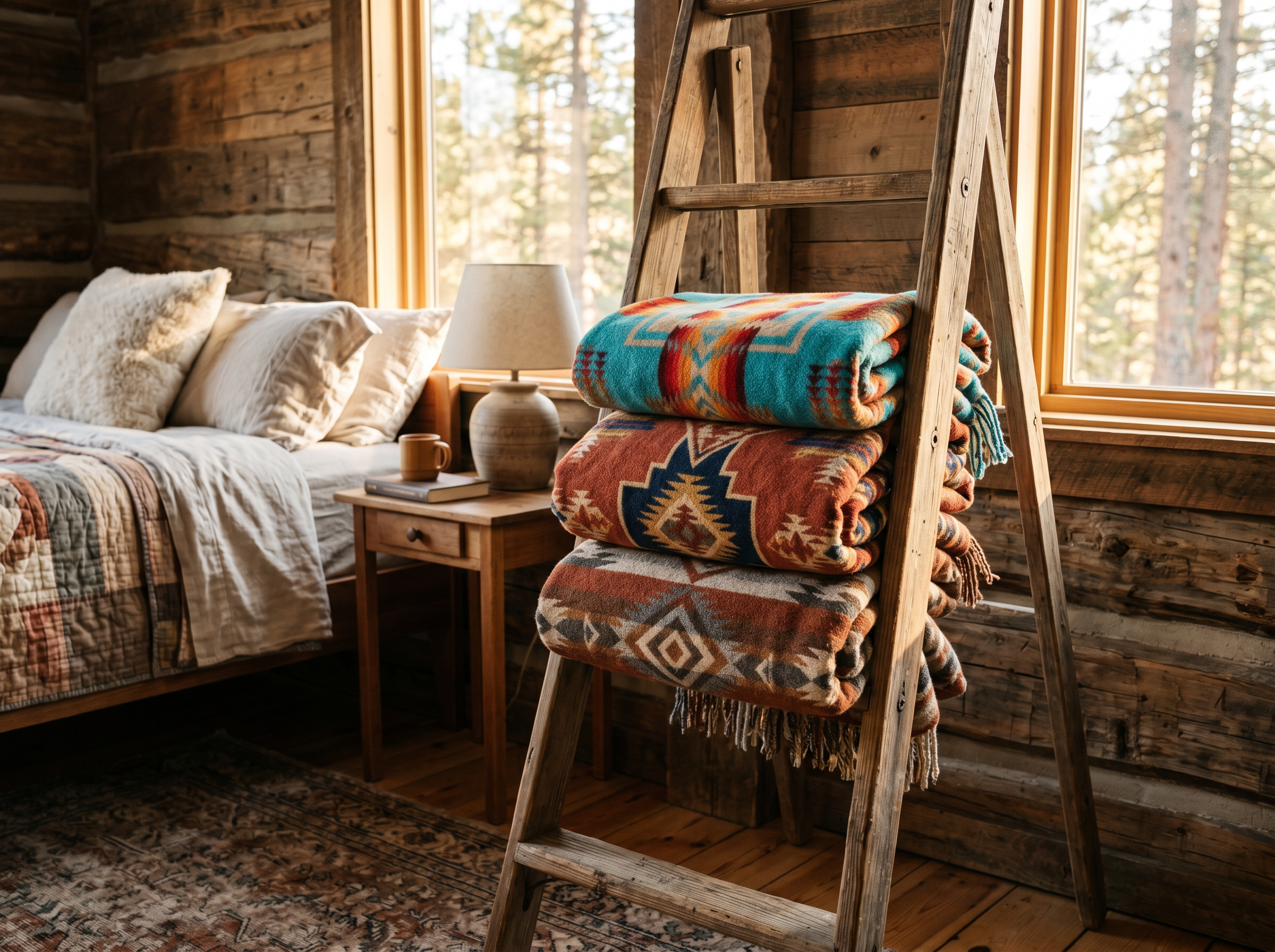 Bunkhouse Wool Throw Blanket Set of 3