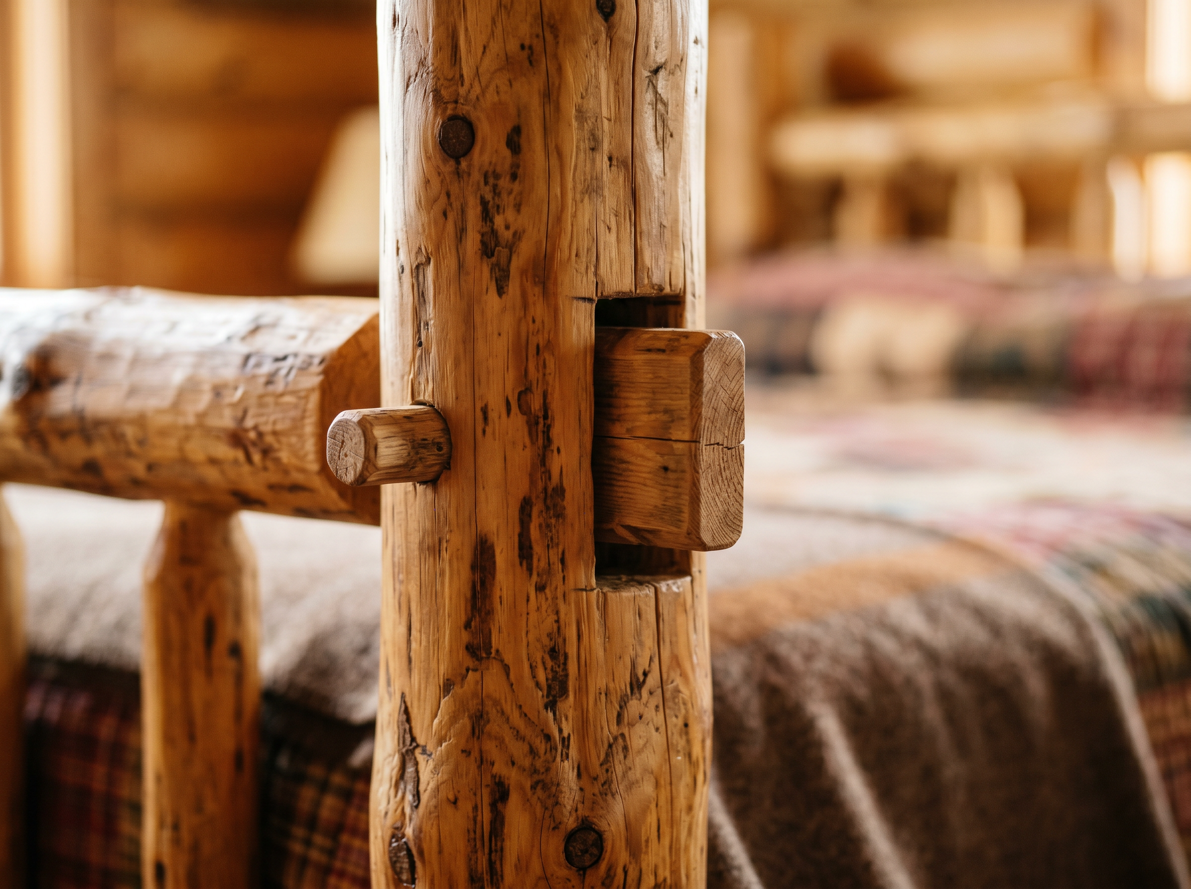 Pine Ridge Log Cabin King Bed Frame