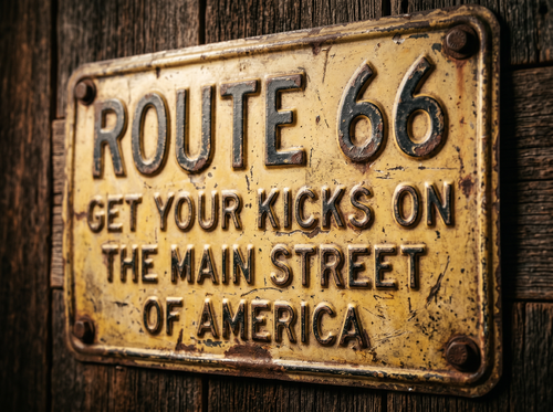 Atlas Metal Road Sign Vintage Set 4